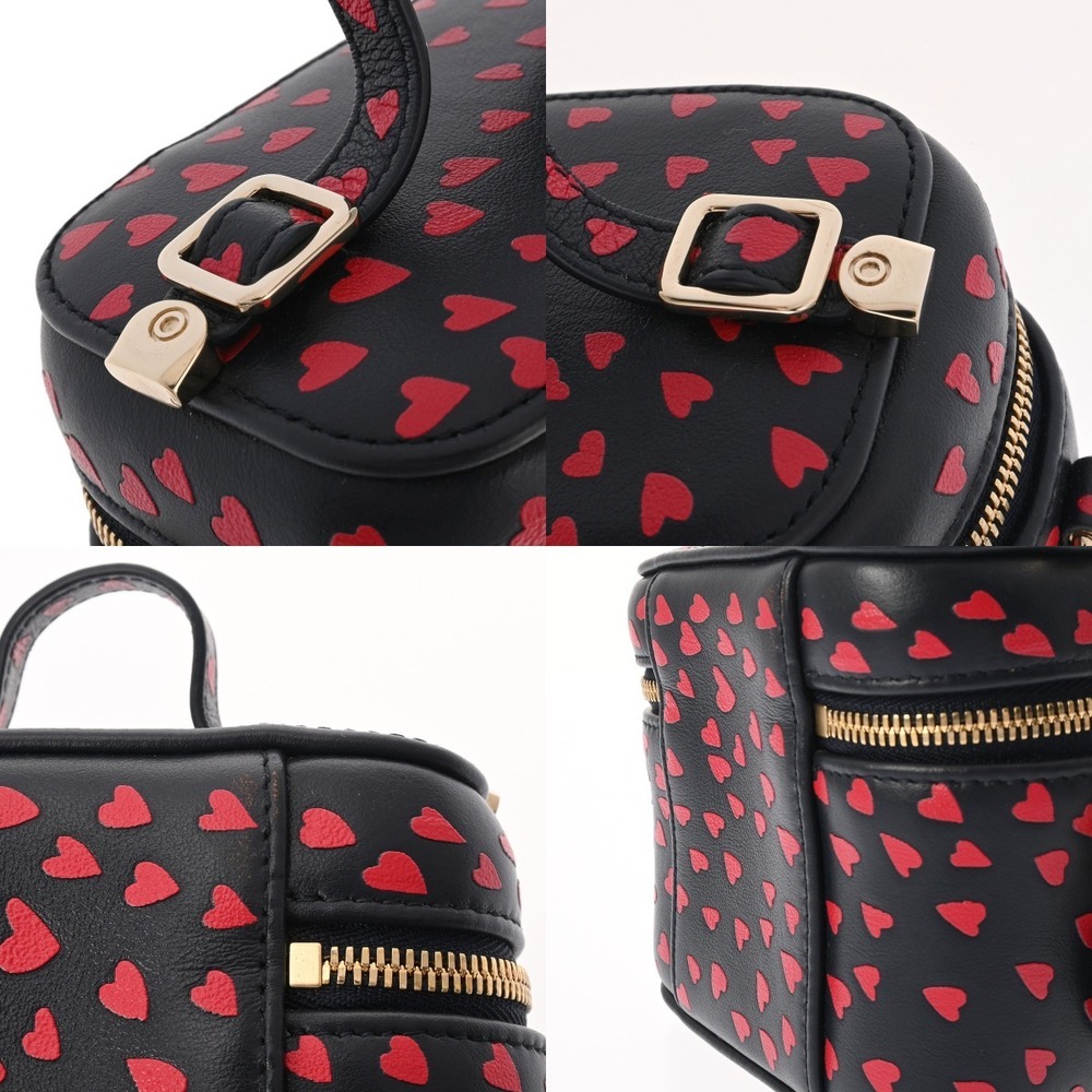 CHRISTIAN DIOR Lady Vanity Case Heart Black Red Leather Bag - Picture 8 of 9